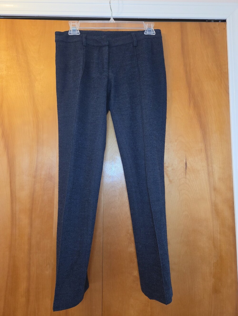 Tommy Hilfiger Women's Herringbone Wool Blend Dress Pants in Navy, Size 2 #2
